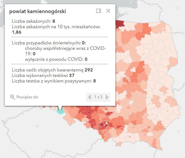 Koronawirus - statystyka - powiat kamiennogórski - 12.12.2021. 