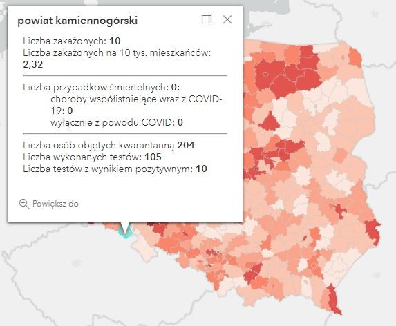 Koronawirus - statystyka - powiat kamiennogórski - 7.12.2021. 