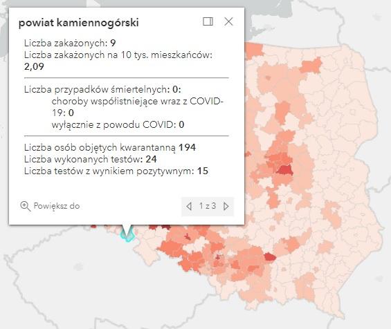 Koronawirus - statystyka - powiat kamiennogórski - 6.12.2021. 
