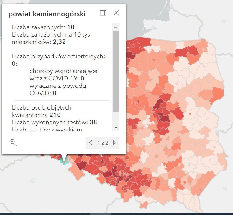 Koronawirus - statystyka - powiat kamiennogórski - 5.12.2021. 