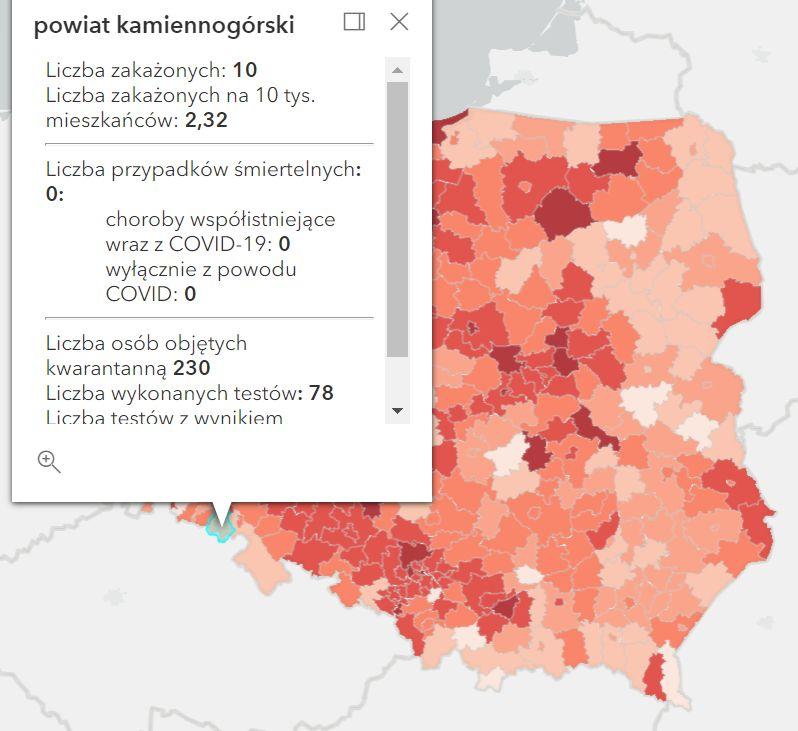 Koronawirus - statystyka - powiat kamiennogórski - 4.12.2021. 
