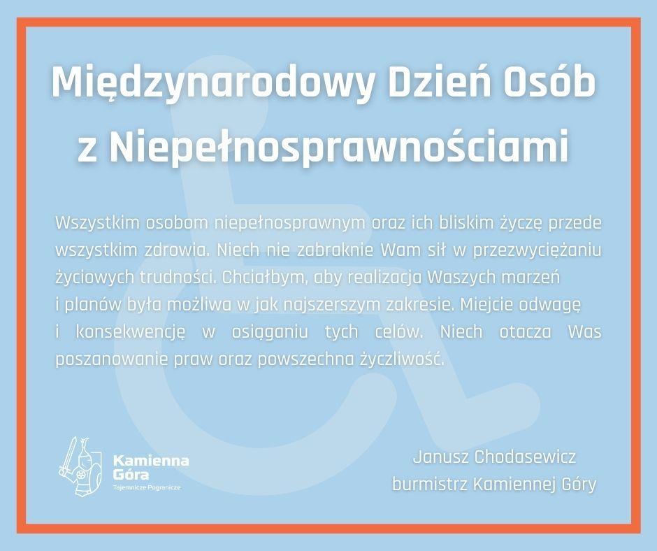 Życzenia z okazji Międzynarodowego Dnia Osób z Niepełnosprawnościami