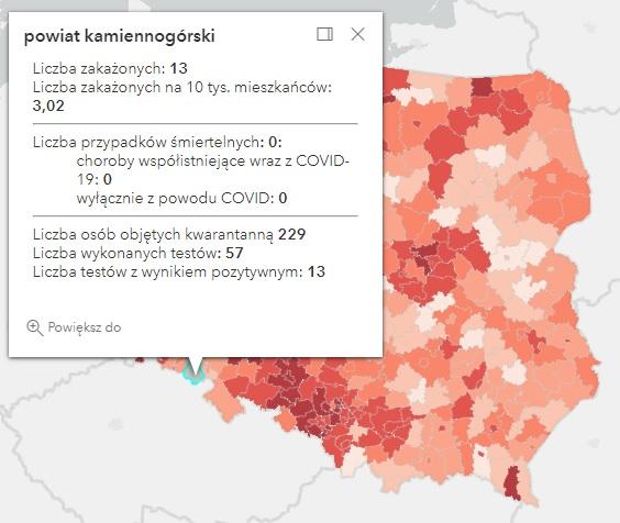 Koronawirus - statystyka - powiat kamiennogórski - 3.12.2021. 