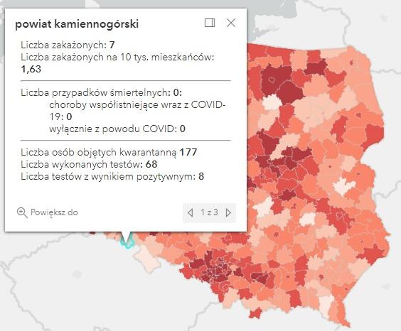 Koronawirus - statystyka - powiat kamiennogórski - 1.12.2021. 