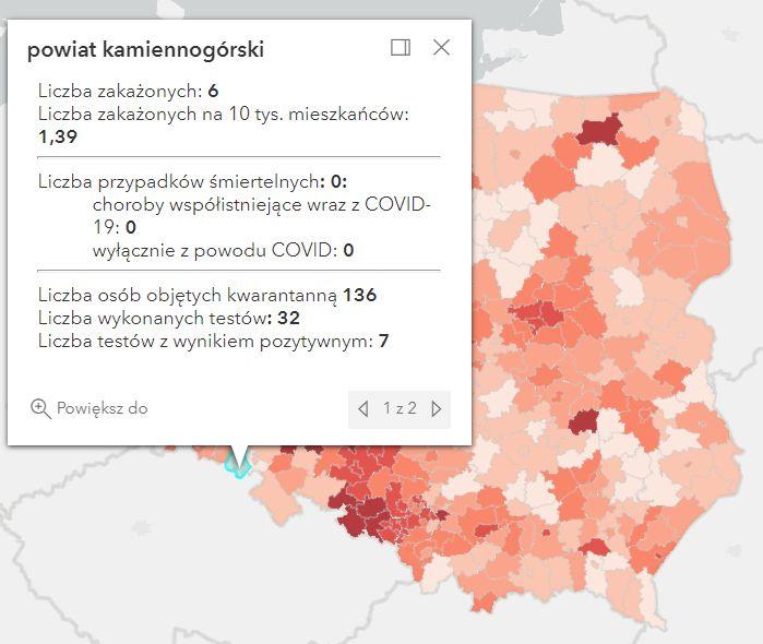 Koronawirus - statystyka - powiat kamiennogórski - 28.11.2021. 