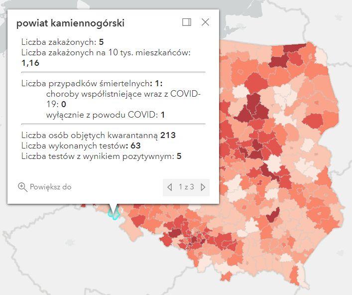 Koronawirus - statystyka - powiat kamiennogórski - 27.11.2021. 