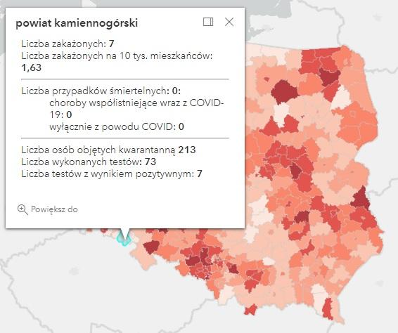Koronawirus - statystyka - powiat kamiennogórski - 25.11.2021. 