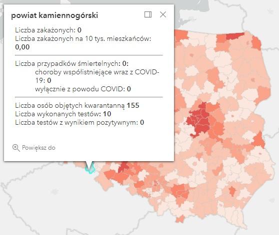 Koronawirus - statystyka - powiat kamiennogórski - 22.11.2021. 