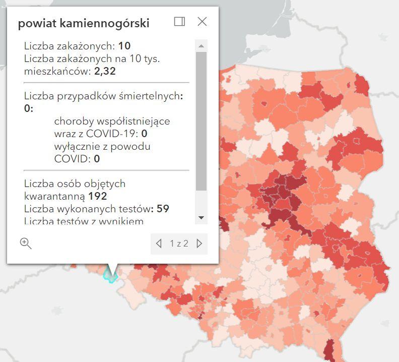 Koronawirus - statystyka - powiat kamiennogórski - 20.11.2021. 