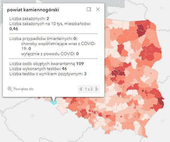 Koronawirus - statystyka - powiat kamiennogórski - 19.11.2021. 