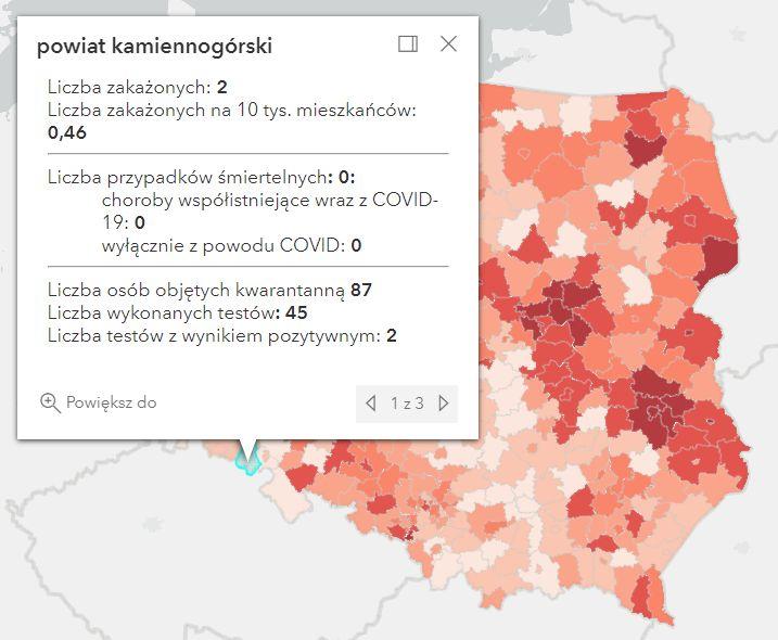 Koronawirus - statystyka - powiat kamiennogórski - 18.11.2021. 