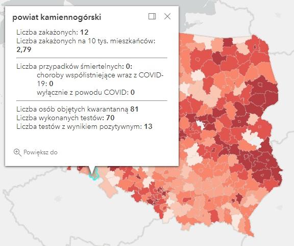 Koronawirus - statystyka - powiat kamiennogórski - 17.11.2021. 