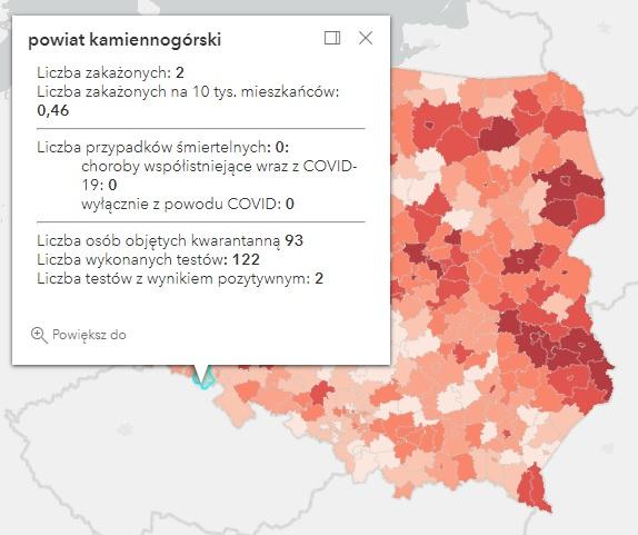Koronawirus - statystyka - powiat kamiennogórski - 16.11.2021. 