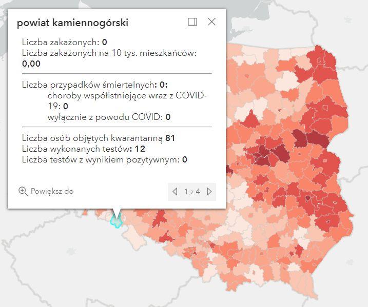Koronawirus - statystyka - powiat kamiennogórski - 14.11.2021. 