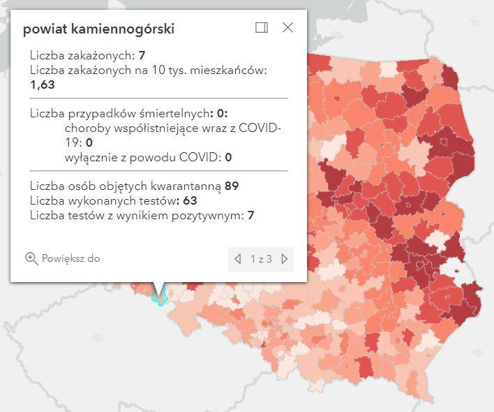 Koronawirus - statystyka - powiat kamiennogórski - 13.11.2021. 