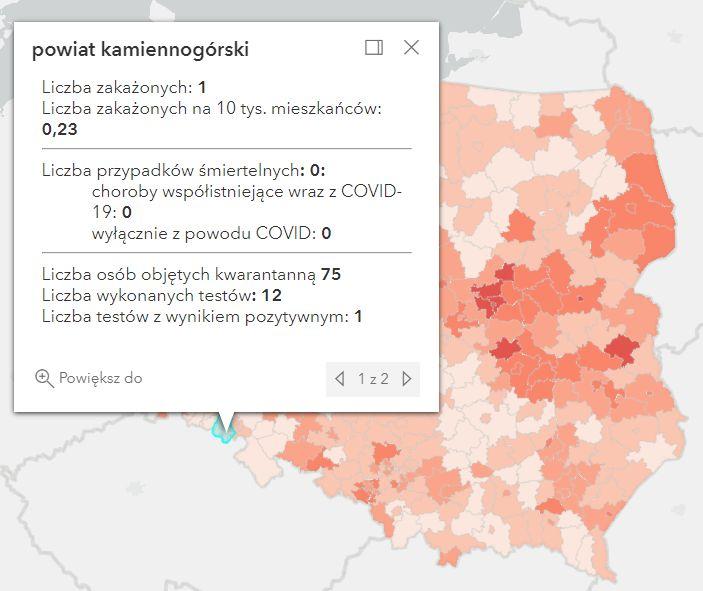 Koronawirus - statystyka - powiat kamiennogórski - 12.11.2021. 