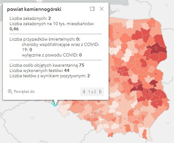 Koronawirus - statystyka - powiat kamiennogórski - 10.11.2021. 