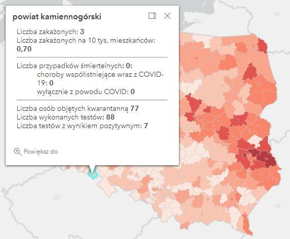 Koronawirus - statystyka - powiat kamiennogórski - 9.11.2021. 