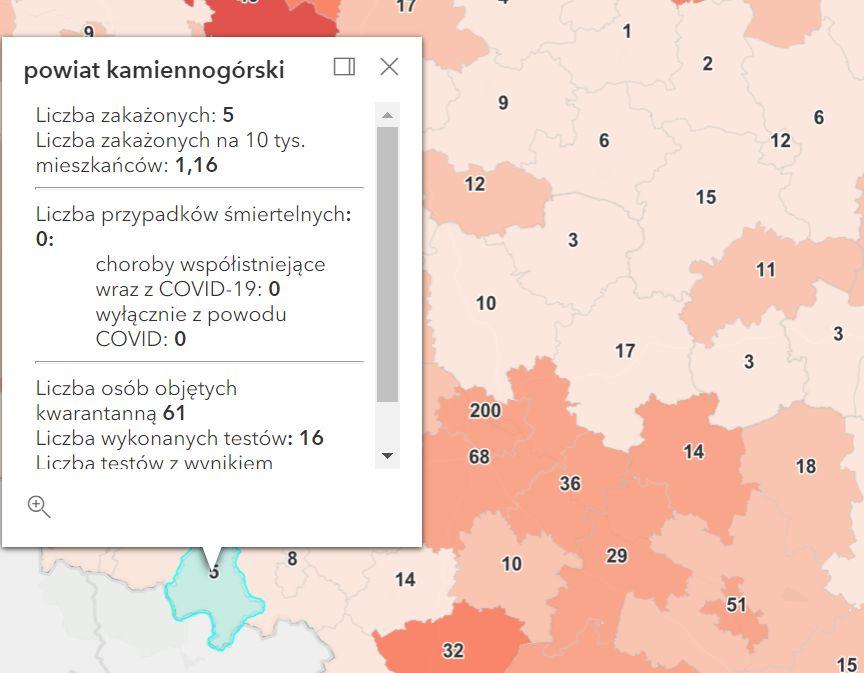Koronawirus - statystyka - powiat kamiennogórski - 7.11.2021. 