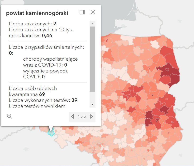 Koronawirus - statystyka - powiat kamiennogórski - 6.11.2021. 
