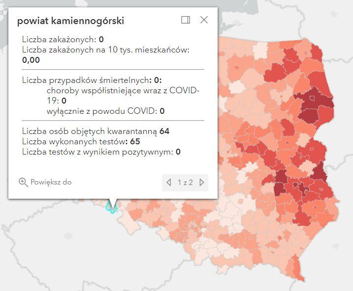 Koronawirus - statystyka - powiat kamiennogórski - 4.11.2021. 