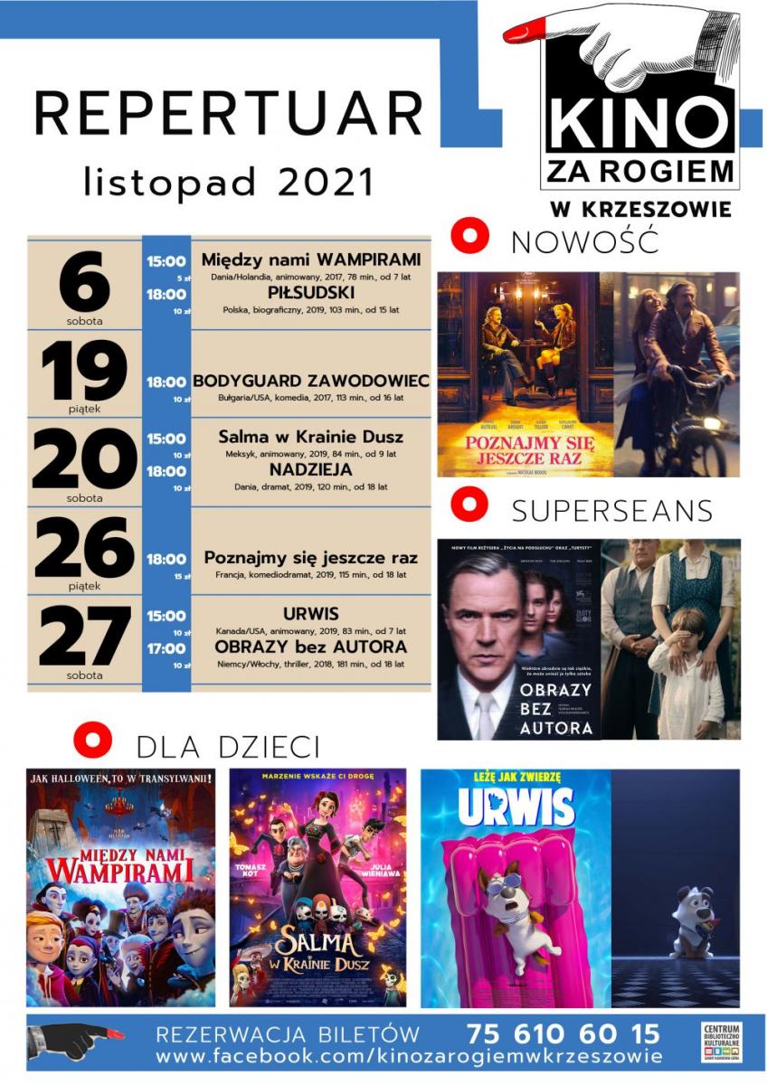 Kino za Rogiem zaprasza - listopad 2021