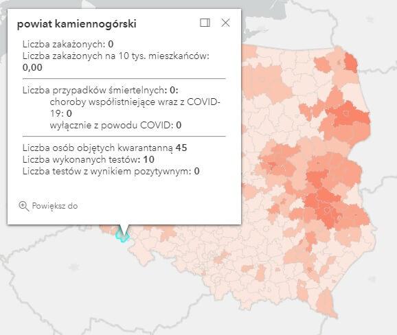 Koronawirus - statystyka - powiat kamiennogórski - 2.11.2021. 