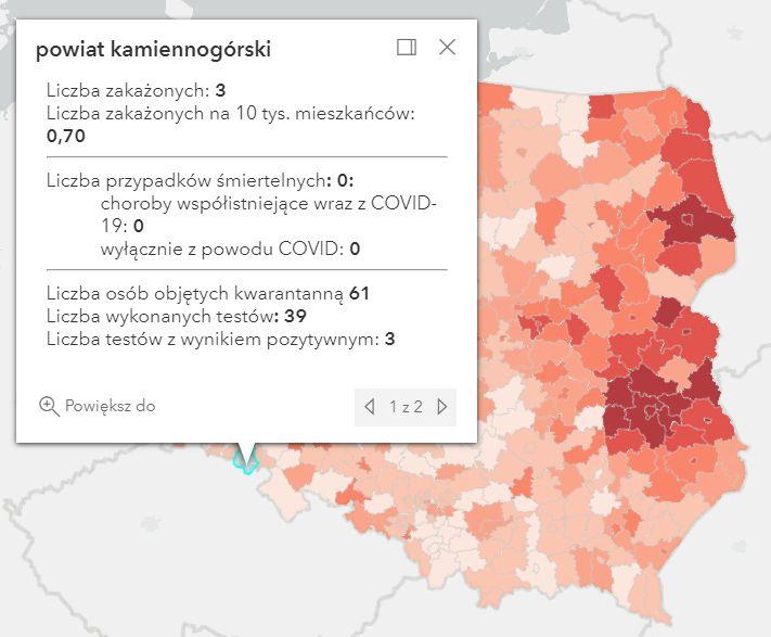 Koronawirus - statystyka - powiat kamiennogórski - 30.10.2021. 