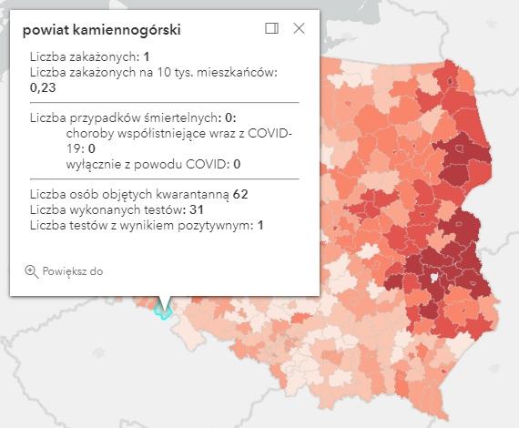 Koronawirus - statystyka - powiat kamiennogórski - 29.10.2021. 