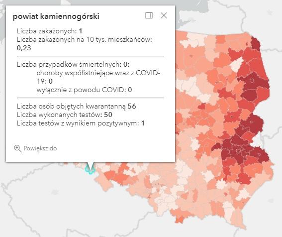 Koronawirus - statystyka - powiat kamiennogórski - 28.10.2021. 