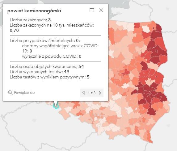 Koronawirus - statystyka - powiat kamiennogórski - 27.10.2021. 