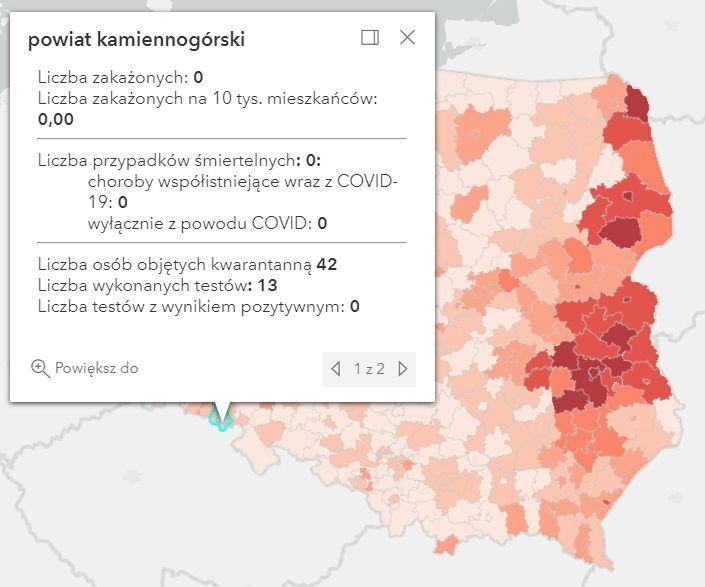 Koronawirus - statystyka - powiat kamiennogórski - 17.10.2021. 
