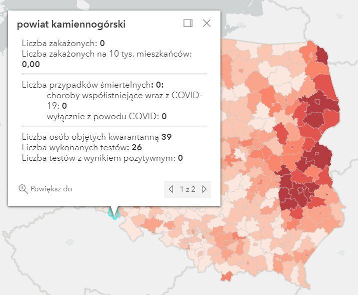 Koronawirus - statystyka - powiat kamiennogórski - 16.10.2021. 