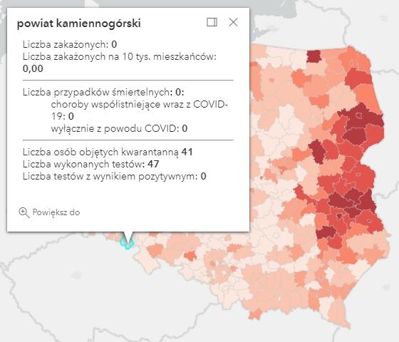 Koronawirus - statystyka - powiat kamiennogórski - 15.10.2021. 