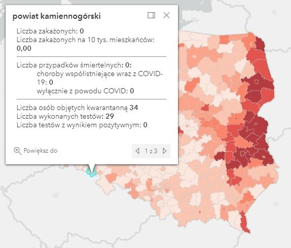 Koronawirus - statystyka - powiat kamiennogórski - 14.10.2021. 