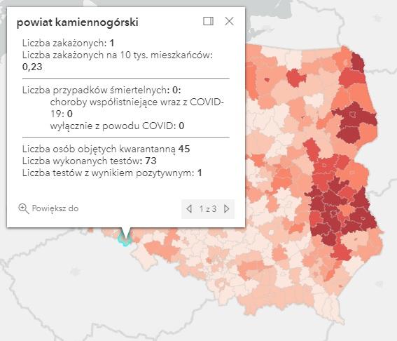 Koronawirus - statystyka - powiat kamiennogórski - 12.10.2021. 
