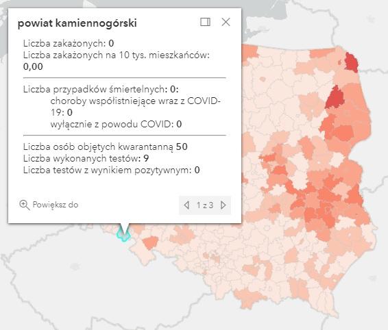 Koronawirus - statystyka - powiat kamiennogórski - 11.10.2021. 