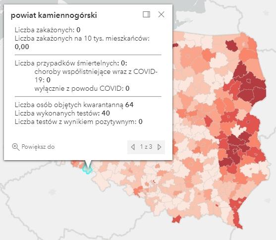Koronawirus - statystyka - powiat kamiennogórski - 6.10.2021. 