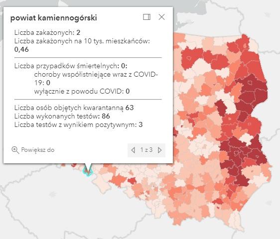 Koronawirus - statystyka - powiat kamiennogórski - 5.10.2021. 