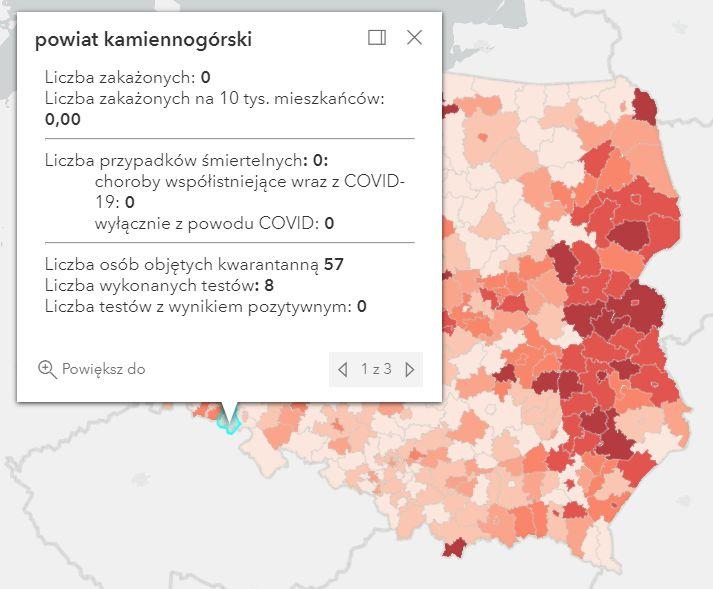 Koronawirus - statystyka - powiat kamiennogórski - 3.10.2021. 