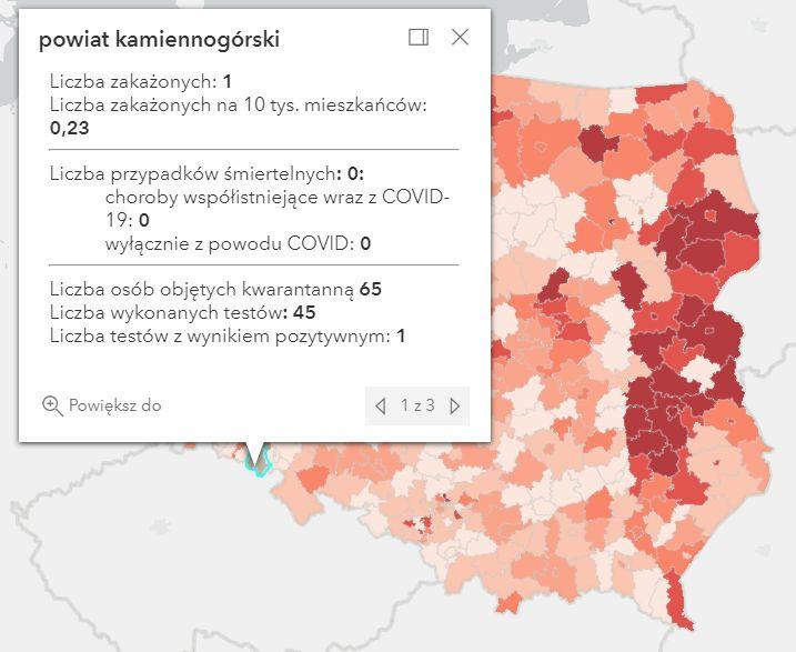 Koronawirus - statystyka - powiat kamiennogórski - 2.10.2021. 
