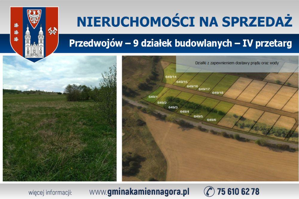 OGŁOSZENIE ? działki Przedwojów ? IV przetarg