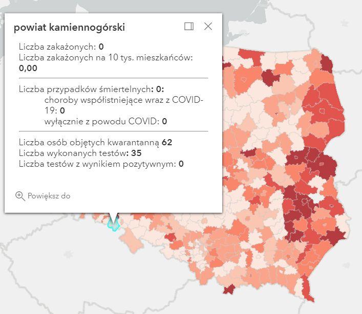 Koronawirus - statystyka - powiat kamiennogórski - 30.9.2021. 