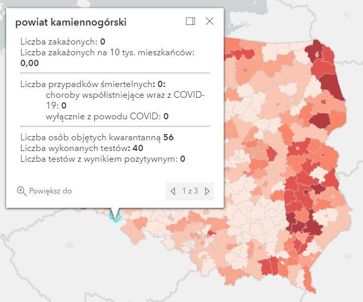 Koronawirus - statystyka - powiat kamiennogórski - 25.9.2021. 