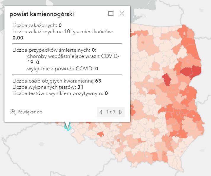 Koronawirus - statystyka - powiat kamiennogórski - 24.9.2021. 