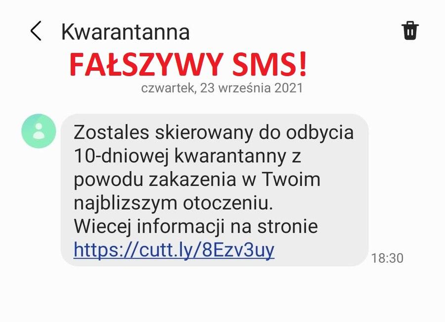 Fałszywe SMS-y o kwarantannie