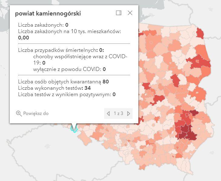 Koronawirus - statystyka - powiat kamiennogórski - 18.9.2021. 