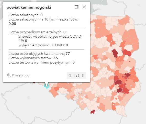 Koronawirus - statystyka - powiat kamiennogórski - 16.9.2021. 