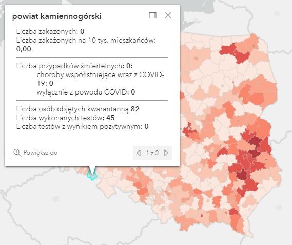 Koronawirus - statystyka - powiat kamiennogórski - 15.9.2021. 