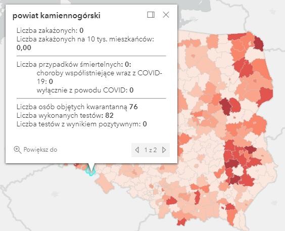 Koronawirus - statystyka - powiat kamiennogórski - 14.9.2021. 